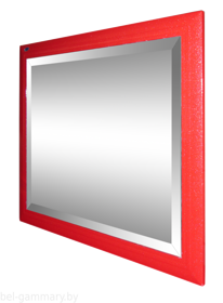 Зеркало в раме Гамма 25, 700х600 (красный металлик)